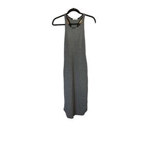 Acemi women’s midi, black and gray, striped scoop neck midi dress s/small